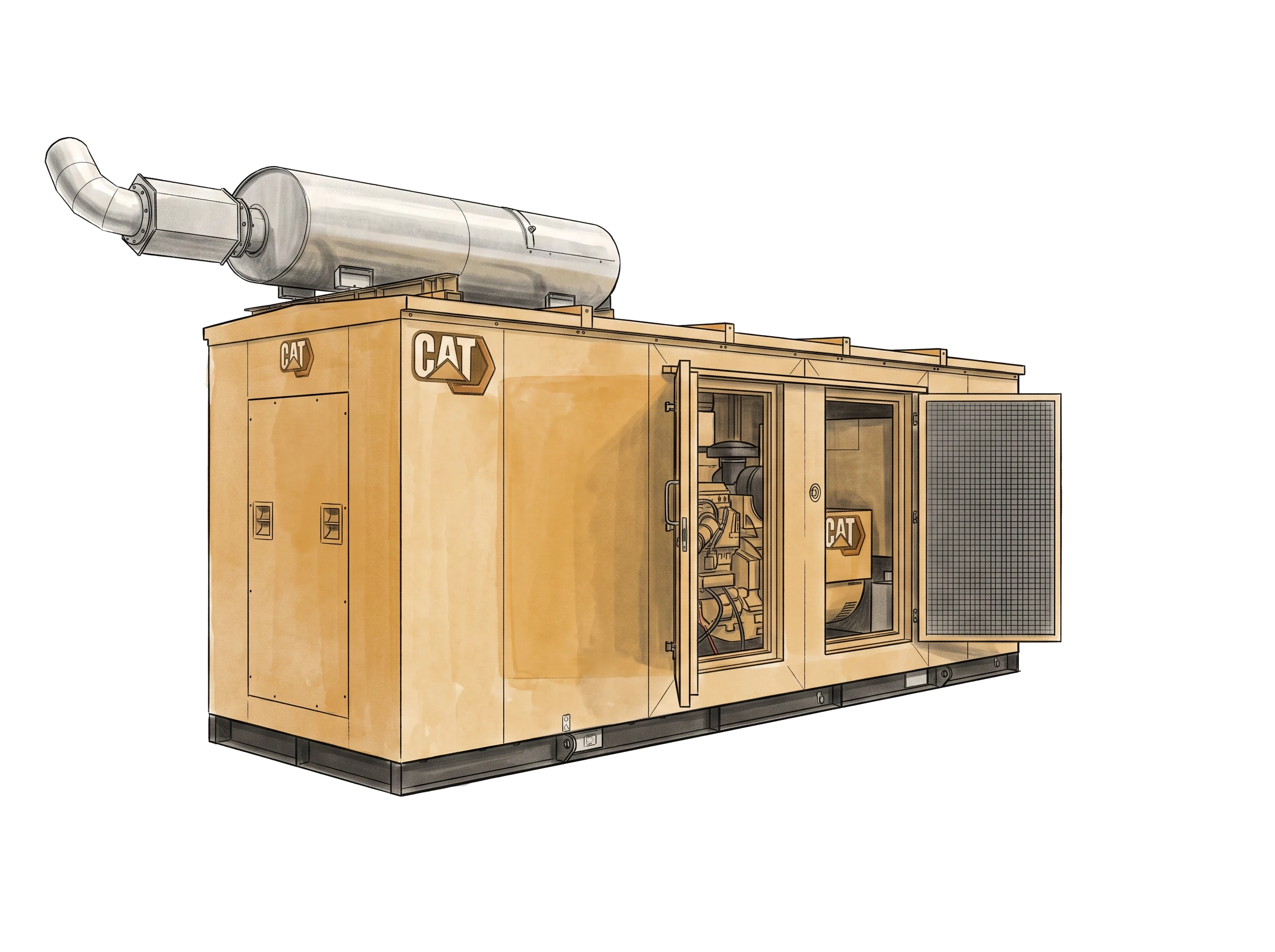 Containerised CAT 3512C (HD) natural gas generator set